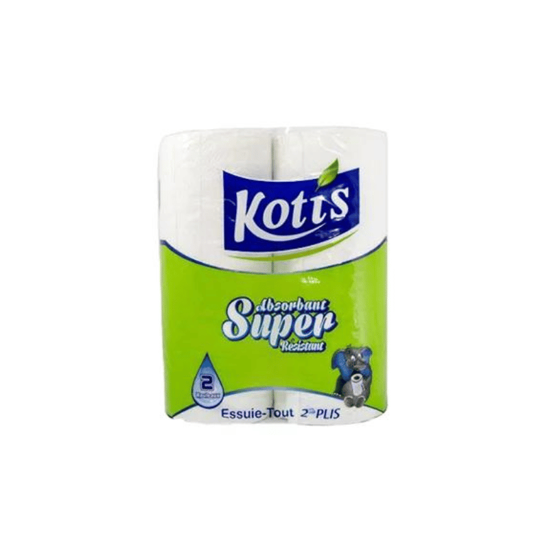 Essuie tout 2 plis blanc KOTIS SUPER - lot de 2 rouleaux