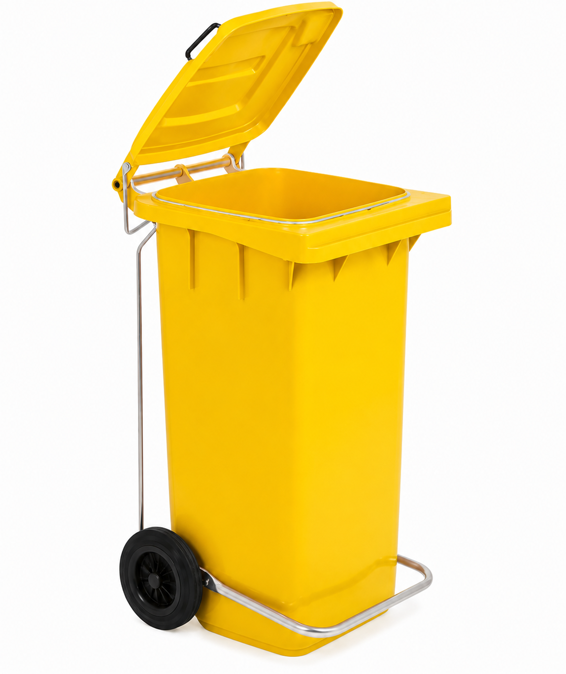POUBELLE P.E.H.D 120L AVEC PÉDALE JAUNE