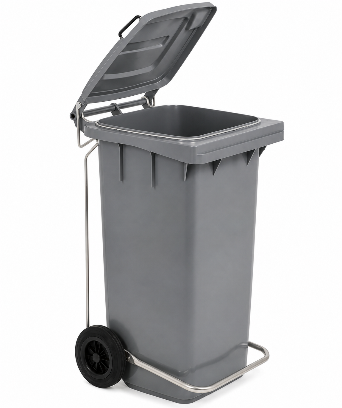 Poubelle 120 L en P.E.H.D POLYÉTHYLÈNE Gris A Pédale